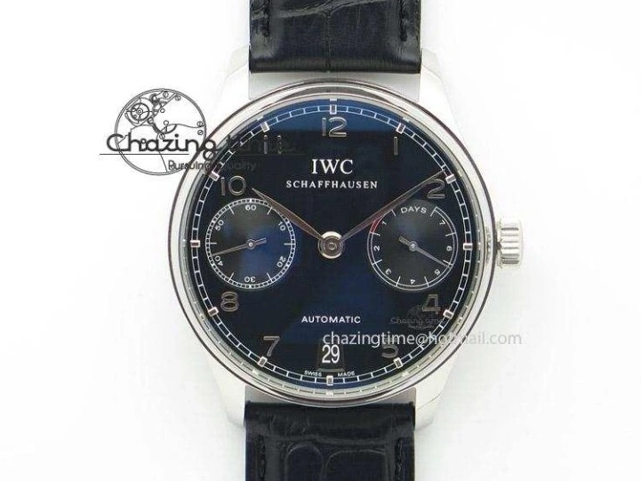 MIROTIME 0324 Portuguese Chrono RG IW371433 Jackie Chan ZF 1:1 Best Edition Gray Dial On Black Leather Strap A7750 V WrinkleFree 7273